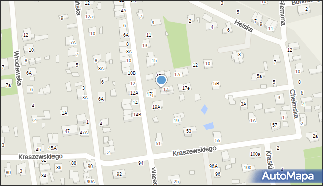 Sulejówek, Warecka, 17h, mapa Sulejówek