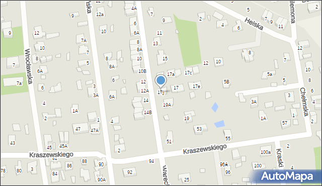 Sulejówek, Warecka, 17j, mapa Sulejówek