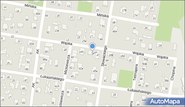 Sulejówek, Wąska, 14, mapa Sulejówek