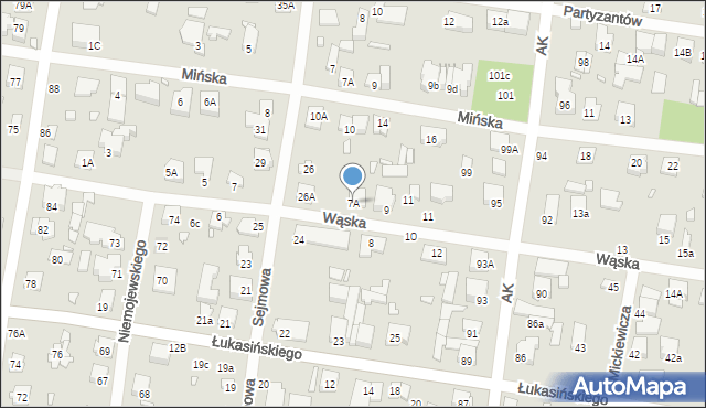 Sulejówek, Wąska, 7A, mapa Sulejówek