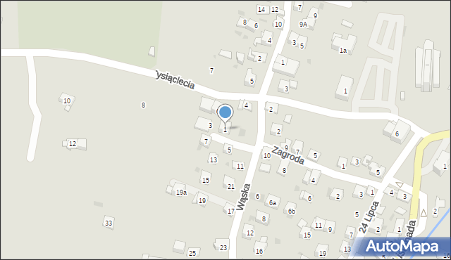 Sułkowice, Wąska, 1, mapa Sułkowice