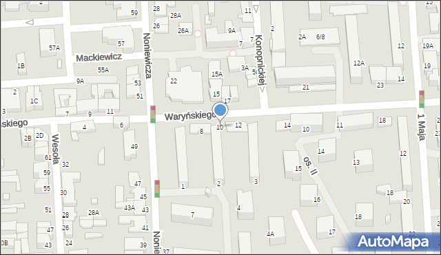 Suwałki, Waryńskiego Ludwika, 10, mapa Suwałk