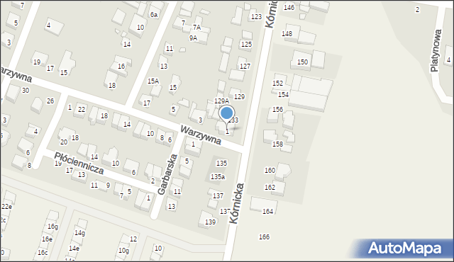 Swarzędz, Warzywna, 1, mapa Swarzędz