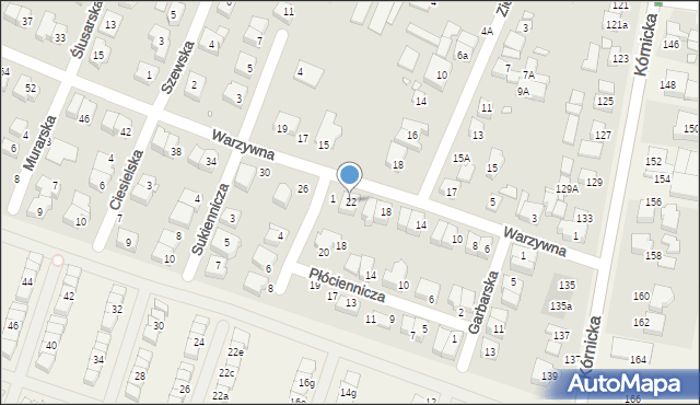 Swarzędz, Warzywna, 22, mapa Swarzędz