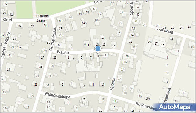 Swarzędz, Wąska, 9, mapa Swarzędz
