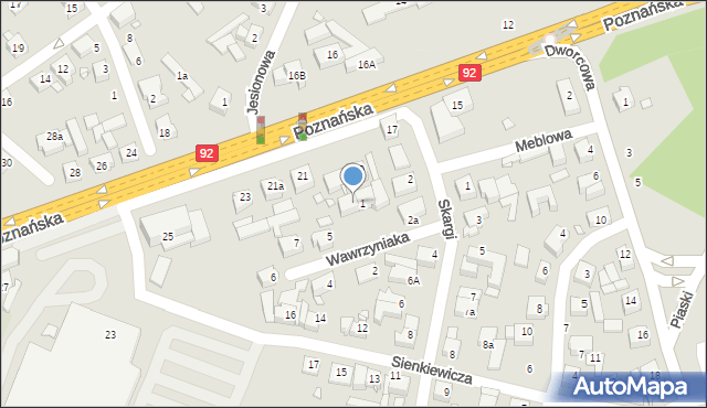 Swarzędz, Wawrzyniaka Piotra, ks., 3, mapa Swarzędz