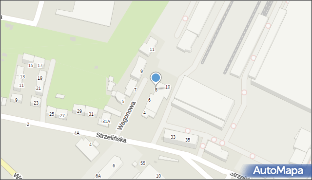 Świdnica, Wagonowa, 8, mapa Świdnicy