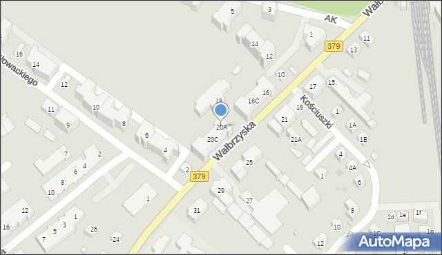 Świdnica, Wałbrzyska, 20A, mapa Świdnicy