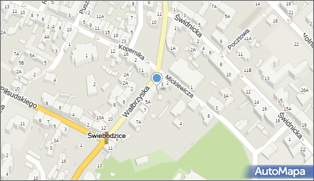 Świebodzice, Wałbrzyska, 5, mapa Świebodzice