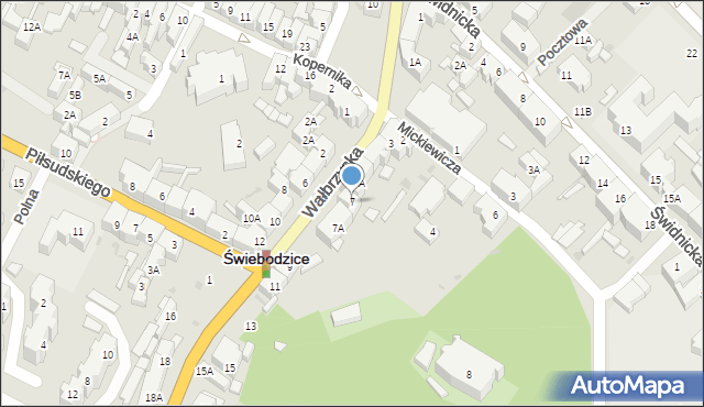 Świebodzice, Wałbrzyska, 7, mapa Świebodzice