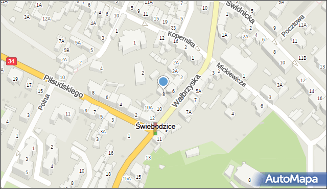 Świebodzice, Wałbrzyska, 8, mapa Świebodzice