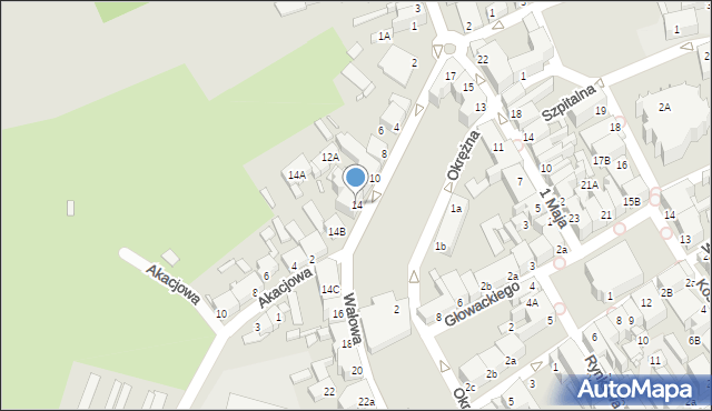 Świebodzin, Wałowa, 14, mapa Świebodzin