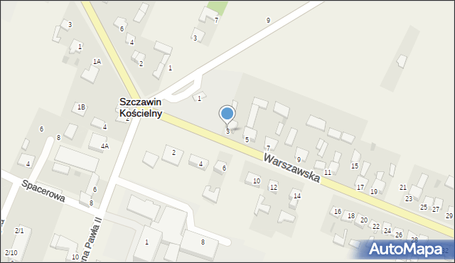 Szczawin Kościelny, Warszawska, 3, mapa Szczawin Kościelny