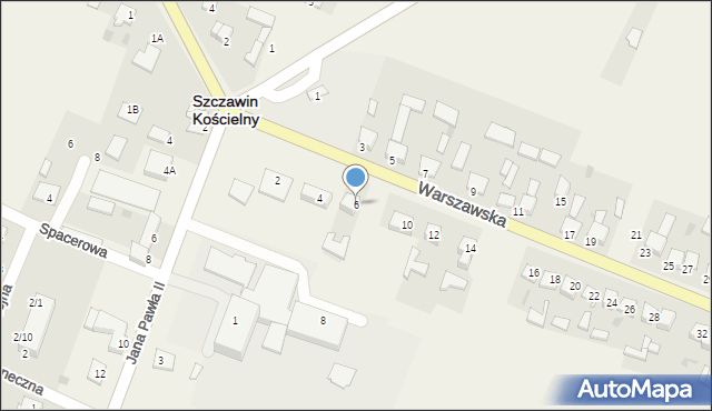 Szczawin Kościelny, Warszawska, 6, mapa Szczawin Kościelny