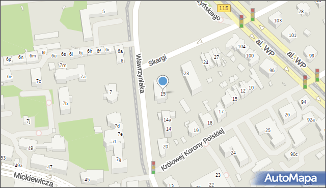 Szczecin, Wawrzyniaka Piotra, ks., 15, mapa Szczecina