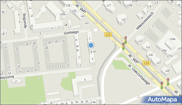 Szczecin, Wawrzyniaka Piotra, ks., 3, mapa Szczecina