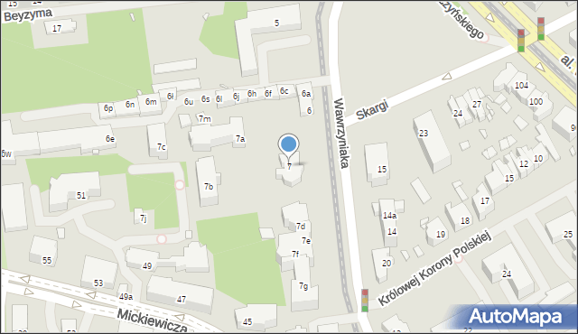 Szczecin, Wawrzyniaka Piotra, ks., 7, mapa Szczecina