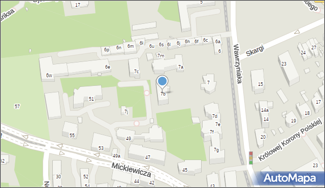 Szczecin, Wawrzyniaka Piotra, ks., 7b, mapa Szczecina