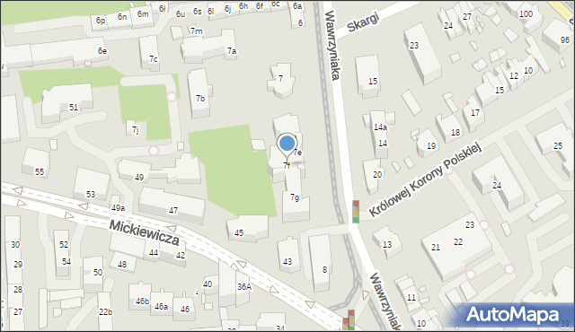 Szczecin, Wawrzyniaka Piotra, ks., 7f, mapa Szczecina