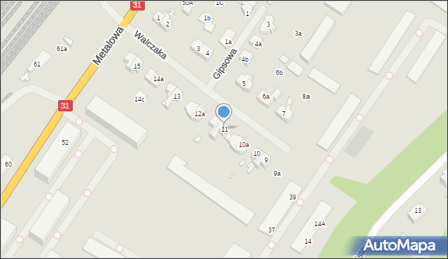 Szczecin, Walczaka Adama, kpt., 11, mapa Szczecina