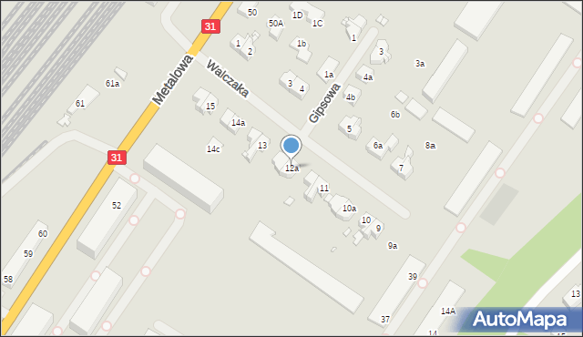Szczecin, Walczaka Adama, kpt., 12a, mapa Szczecina