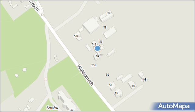 Szczecin, Walecznych, 54, mapa Szczecina