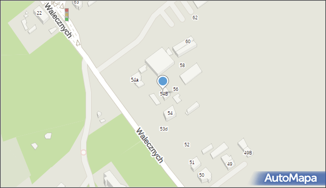 Szczecin, Walecznych, 54B, mapa Szczecina