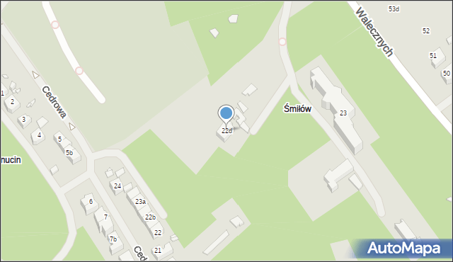 Szczecin, Walecznych, 22d, mapa Szczecina