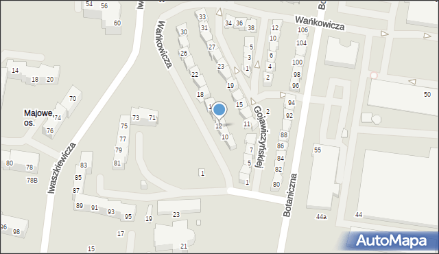 Szczecin, Wańkowicza Melchiora, 12, mapa Szczecina