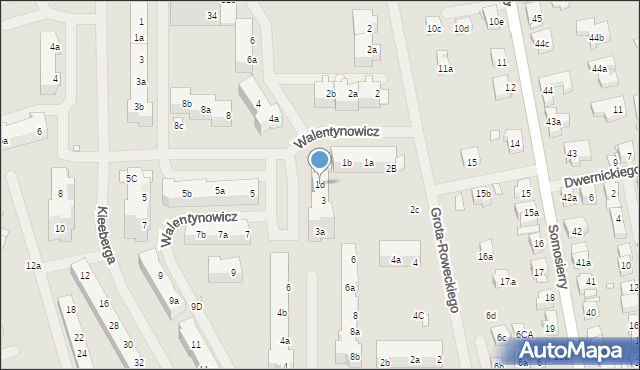 Szczecin, Walentynowicz Anny, 1d, mapa Szczecina