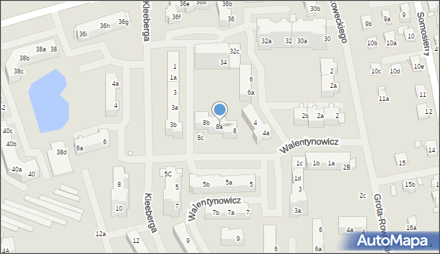 Szczecin, Walentynowicz Anny, 8a, mapa Szczecina