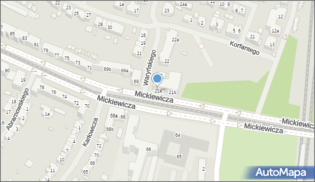 Szczecin, Waryńskiego Ludwika, 21a, mapa Szczecina