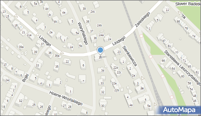 Szczecin, Waryńskiego Ludwika, 35, mapa Szczecina