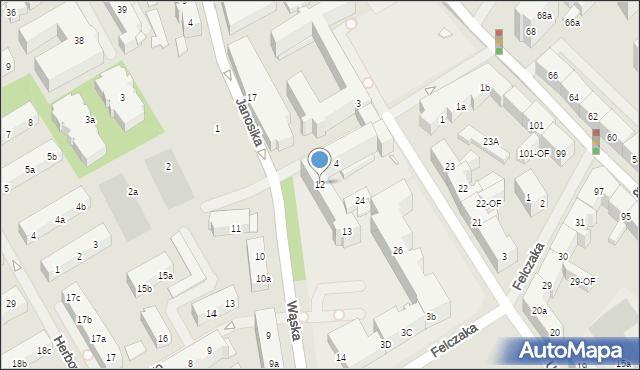 Szczecin, Wąska, 12, mapa Szczecina