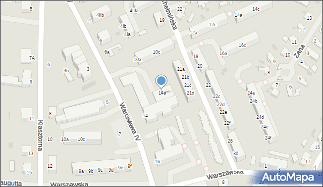 Szczecinek, Warcisława IV, 14a, mapa Szczecinek