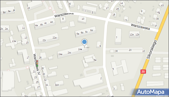 Szczecinek, Warcisława IV, 24f, mapa Szczecinek