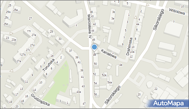 Szczecinek, Warcisława IV, 48, mapa Szczecinek