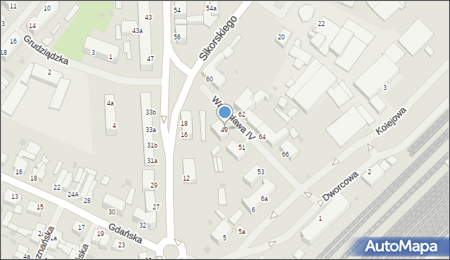 Szczecinek, Warcisława IV, 49, mapa Szczecinek