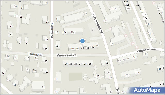 Szczecinek, Warcisława IV, 9c, mapa Szczecinek