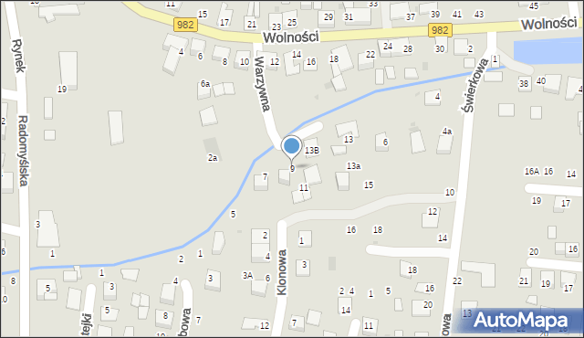 Szczucin, Warzywna, 9, mapa Szczucin