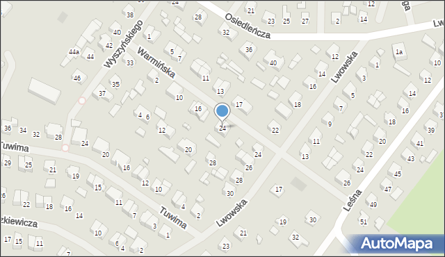 Szczytno, Warmińska, 24, mapa Szczytno
