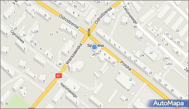 Szczytno, Warszawska, 1a/2, mapa Szczytno