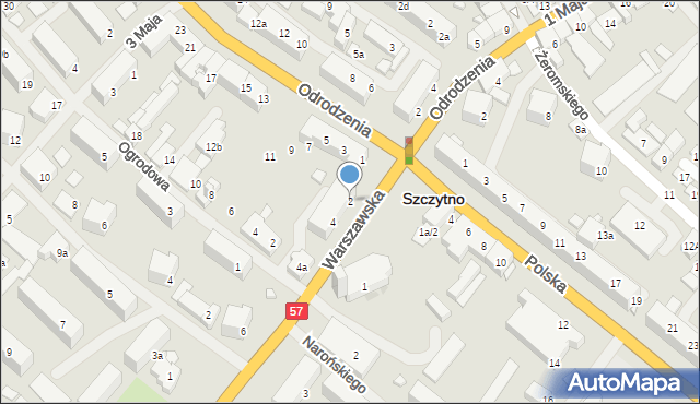 Szczytno, Warszawska, 2, mapa Szczytno