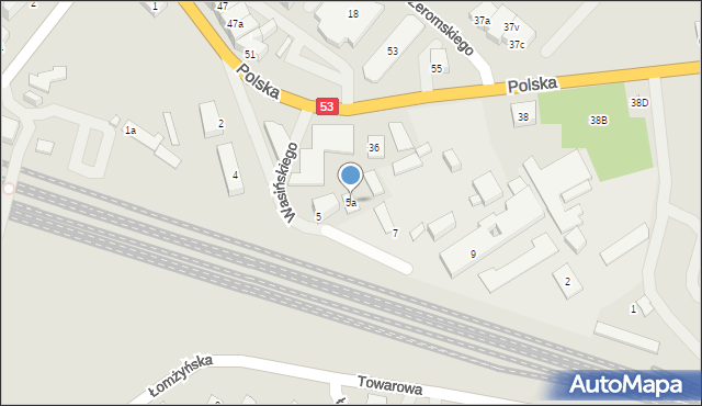 Szczytno, Wasińskiego Gustawa, 5a, mapa Szczytno