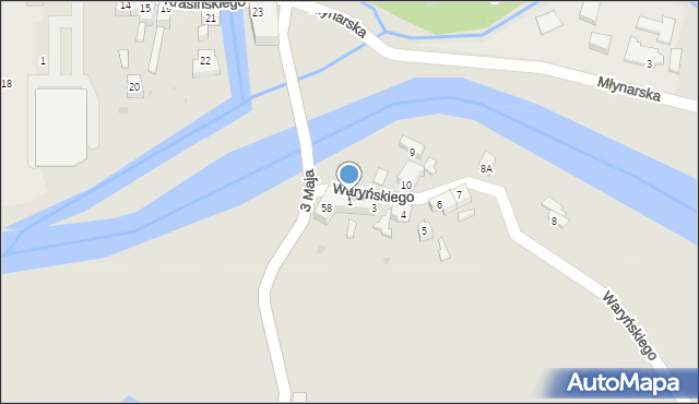 Szprotawa, Waryńskiego Ludwika, 1, mapa Szprotawa