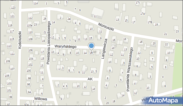 Szydłowiec, Waryńskiego Ludwika, 16, mapa Szydłowiec