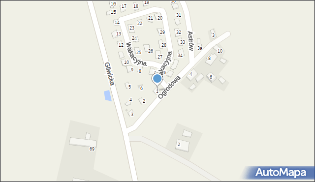 Taciszów, Wakacyjna, 1, mapa Taciszów