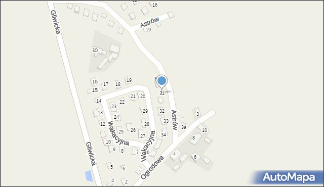 Taciszów, Wakacyjna, 31, mapa Taciszów