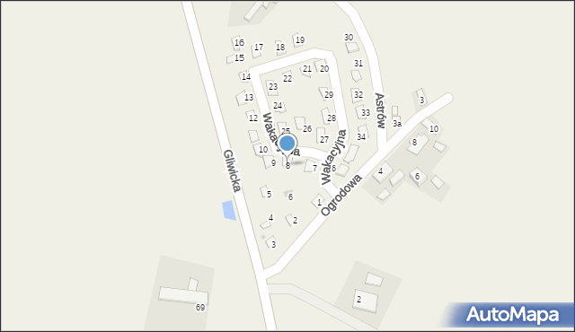 Taciszów, Wakacyjna, 8, mapa Taciszów