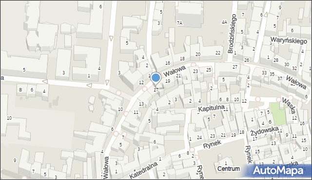 Tarnów, Wałowa, 17, mapa Tarnów